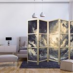 Paravent japonais - Epic Light Play: The Sun Battling for Dominance Over the Clouds