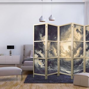 Paravent japonais - Epic Light Play: The Sun Battling for Dominance Over the Clouds