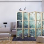 Paravent japonais - Escaping Fish - Very Fast Swimming Fish in Muted Colors Among Ocean Depths