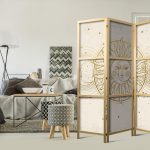 Paravent japonais - Golden Sun and Moon - Artistic Illustration in Retro Style