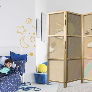 Paravent japonais - Holiday Sky - A Rainbow on a Sunny Day and Flying Birds