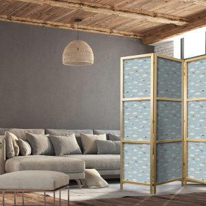 Paravent japonais - Illustration - Yellow-Blue Airplanes Against a Blue Sky