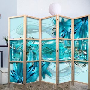 Paravent japonais - Lilies in Pale Blue II