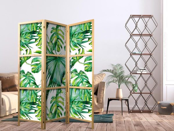 Paravent japonais - Monstera and Palm Leaves I