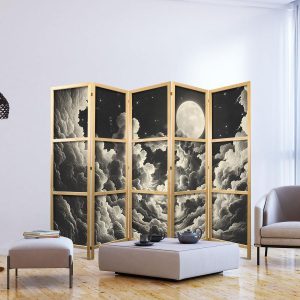 Paravent japonais - Moon and Stars Singing Among the Great Clouds