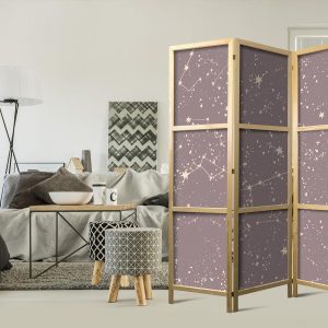 Paravent japonais - Night Sky - Artistic Constellations and Stars in Pastel Shades
