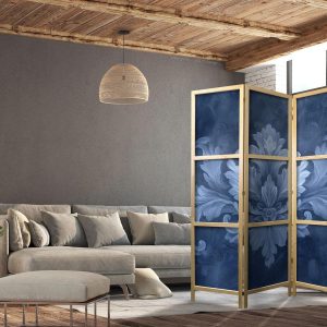 Paravent japonais - Ornament in Blue and Cool Colors - Dark Blue Decoration
