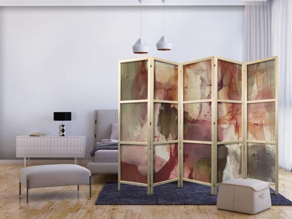 Paravent japonais - Rose Abstraction - Spilled Watercolor Paint in Spring Colors