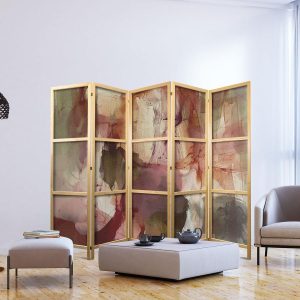 Paravent japonais - Rose Abstraction - Spilled Watercolor Paint in Spring Colors