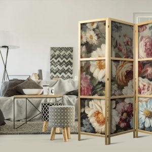 Paravent japonais - Scent of Nature - Beautiful Garden Flowers in Pastel Colors