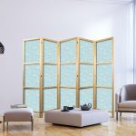 Paravent japonais - Sketch - Outline of an Airplane in White on a Turquoise Background