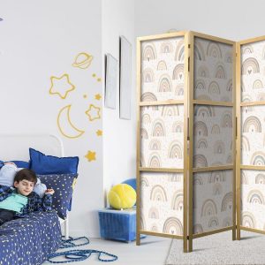 Paravent japonais - Spring - Pastel Rainbows on a Rainy Day with Hearts