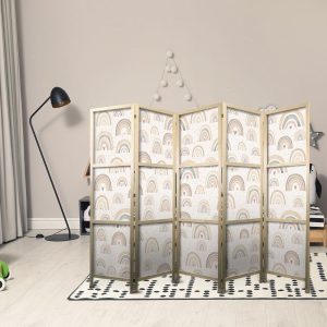 Paravent japonais - Spring - Pastel rainbows on a rainy day with hearts