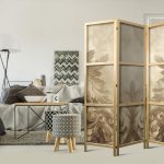 Paravent japonais - Stone Baroque Ornaments in Light Shades of Gray-Blue