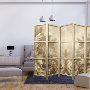 Paravent japonais - Stone Baroque Ornaments in Light Shades of Gray-Blue