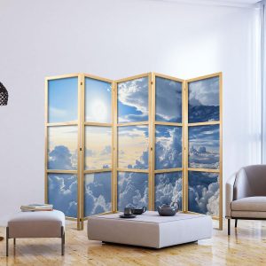Paravent japonais - Symphony of Light: Sun and Clouds Collaborating on a Beautiful Sky