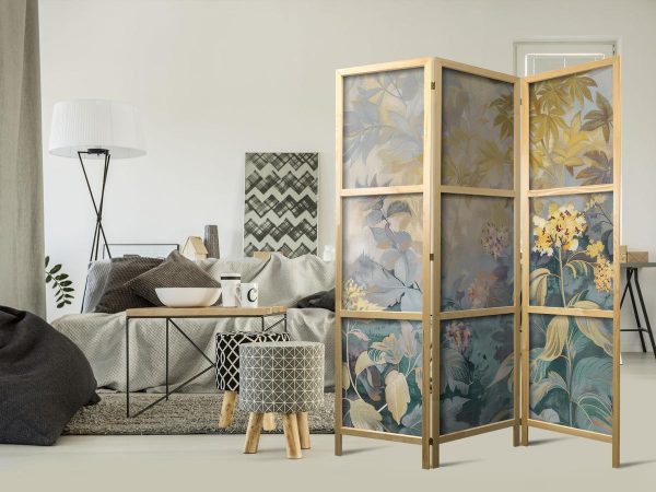 Paravent japonais - Tapestry Pattern with Meadow and Flowers - Kilim with a Spring Motif