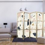 Paravent japonais - Terrazzo with Large - Scaled Stones in Muted Colors