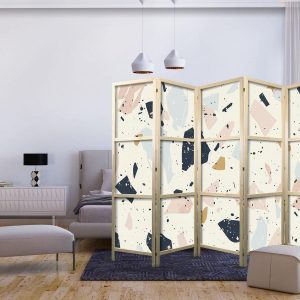 Paravent japonais - Terrazzo with Large - Scaled Stones in Muted Colors