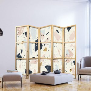 Paravent japonais - Terrazzo with Large - Scaled Stones in Muted Colors