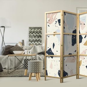 Paravent japonais - Terrazzo with Large - Scaled Stones in Muted Colors