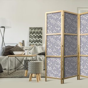 Paravent japonais - Underwater Shoal of Small Fish - Tiny Light-Beige Fish on the Background of Oceanic Depths in Gray Shades