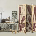 Paravent japonais - Waving Leaves - Irregular Plant Shapes in the Style of Matisse