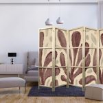 Paravent japonais - Waving Leaves - Irregular Plant Shapes in the Style of Matisse