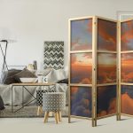 Paravent japonais - When Dawn Tickles the Clouds: A Spectacle of Colors on the Morning Sky