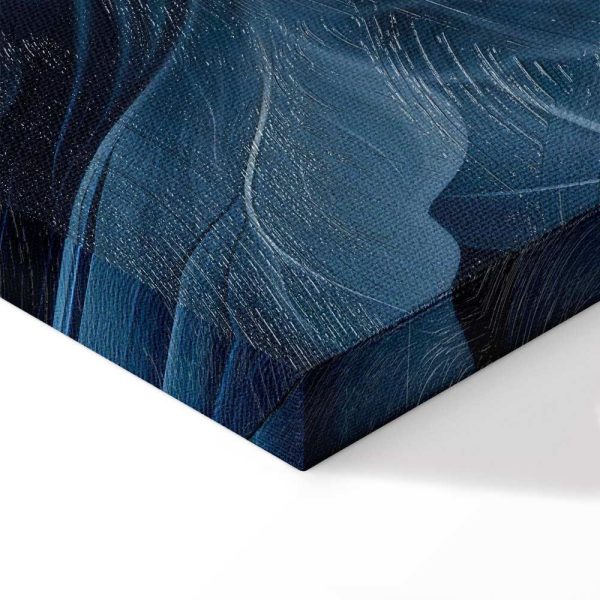 Tableau - Abstract Ornaments Dark Blue Victorian Leaves