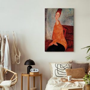 Tableau - Amedeo Modigliani – Jeanne Hebuterne in a Yellow Sweater