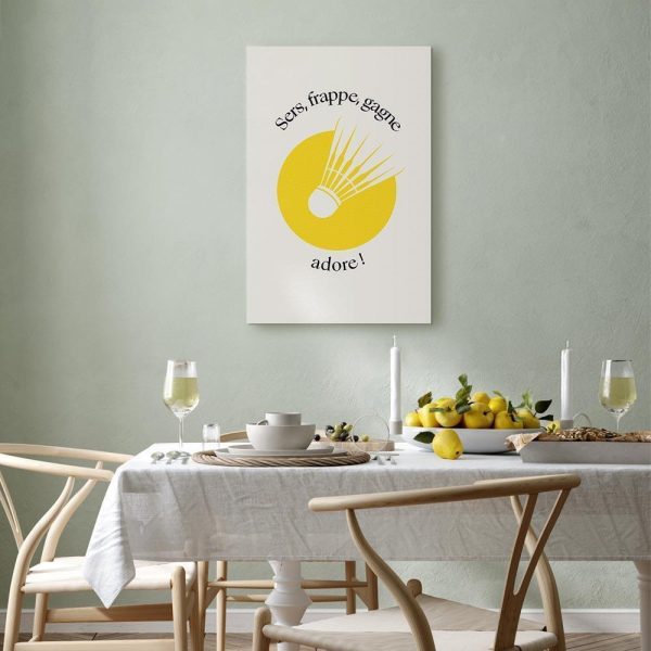 Tableau - Badminton Shuttlecock on a Yellow Circle Background