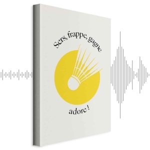 Tableau - Badminton Shuttlecock on a Yellow Circle Background