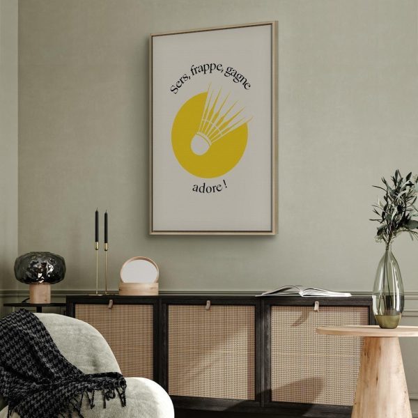 Tableau - Badminton Shuttlecock on a Yellow Circle Background