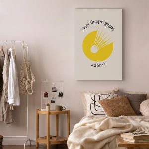 Tableau - Badminton Shuttlecock on a Yellow Circle Background