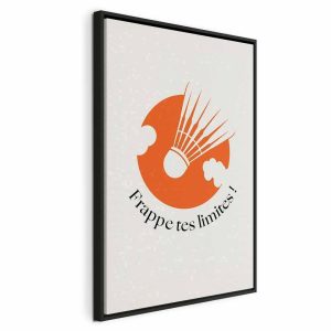 Tableau - Badminton Shuttlecock on an Orange Circle Background