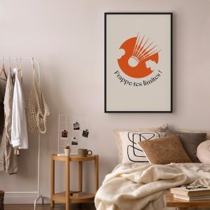 Tableau - Badminton Shuttlecock on an Orange Circle Background