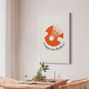 Tableau - Badminton Shuttlecock on an Orange Circle Background