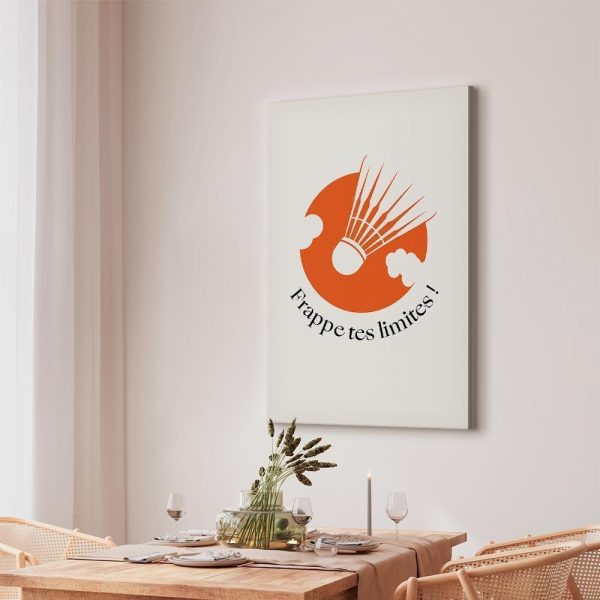 Tableau - Badminton Shuttlecock on an Orange Circle Background