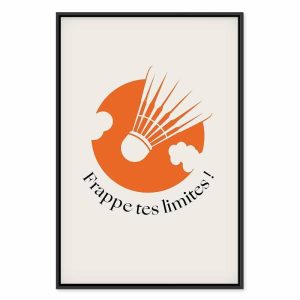 Tableau - Badminton Shuttlecock on an Orange Circle Background