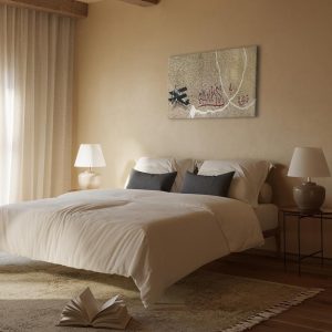 Tableau - Banksy's Plane (1-part) - Red Graffiti Text on Mural Background