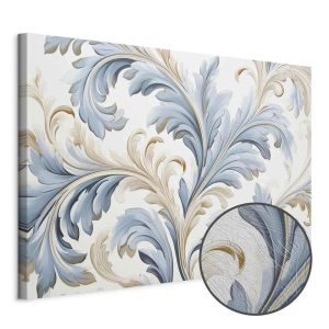Tableau - Baroque Ornaments in Light Cream-Blue Hues