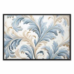 Tableau - Baroque Ornaments in Light Cream-Blue Hues