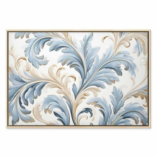 Tableau - Baroque Ornaments in Light Cream-Blue Hues