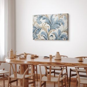 Tableau - Baroque Ornaments in Light Cream-Blue Hues