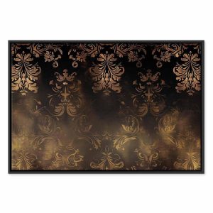 Tableau - Baroque Ornaments in Patinated Gold and Browns: Retro Motif
