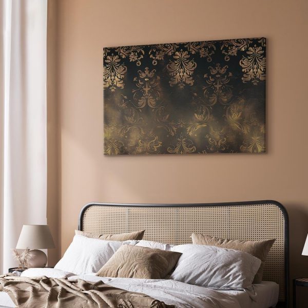 Tableau - Baroque Ornaments in Patinated Gold and Browns: Retro Motif