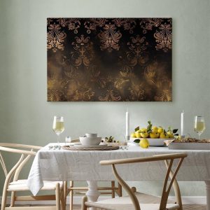 Tableau - Baroque Ornaments in Patinated Gold and Browns: Retro Motif