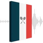 Tableau - Black Badminton Rackets Against the Backdrop of the French Flag