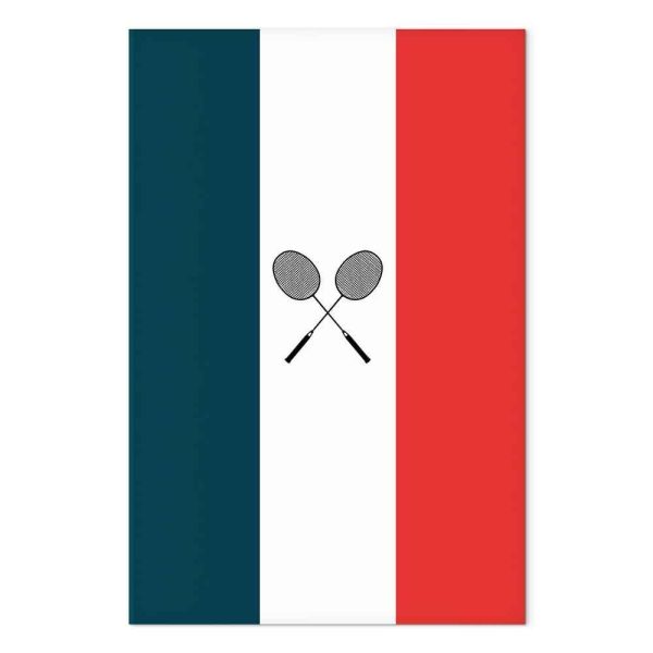 Tableau - Black Badminton Rackets Against the Backdrop of the French Flag